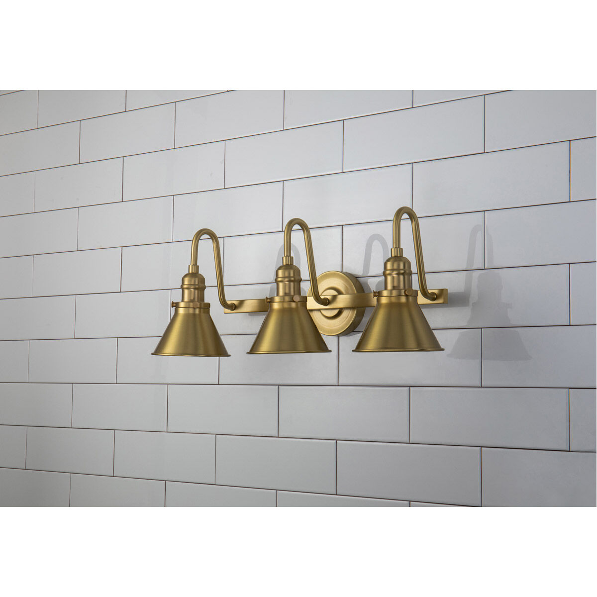 Provence 3 Light 24 inch AGB Bath Light Wall Light in Antique Brass